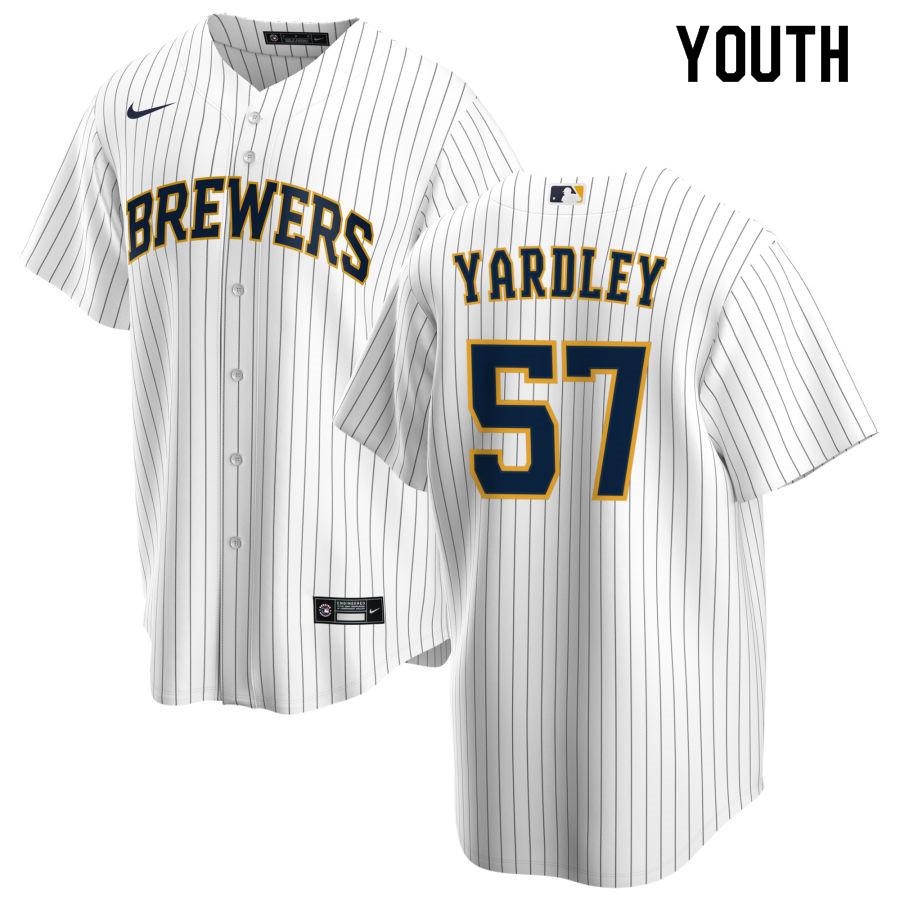 Nike Youth #57 Eric Yardley Milwaukee Brewers Baseball Jerseys Sale-White